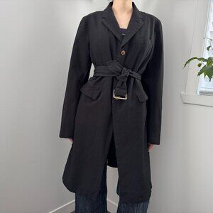 Comme des Garcons Comme des Garcons Belted Trench Coat Black, Size Med  Fits S/M